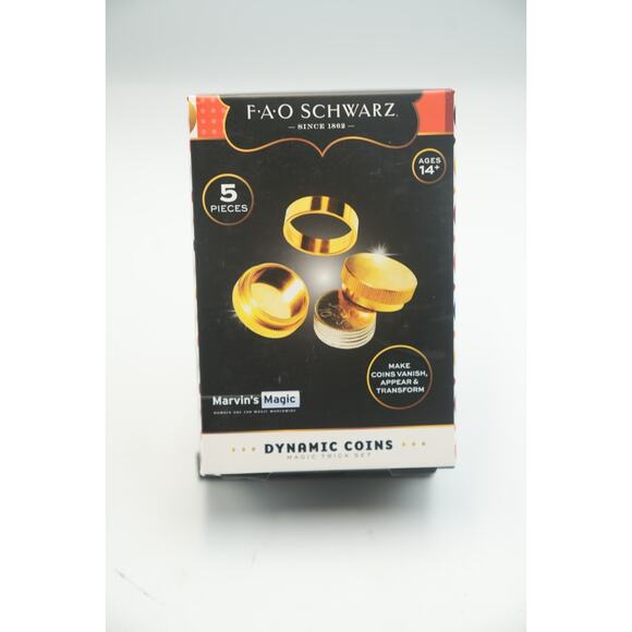 Fao Schwarz Dynamic Coins Magic Trick Set by Marvin’s Magic Brass Coin Tricks - Picture 1 of 4
